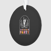 Till Death Do Us Party Skeleton Retro Groovy Bache Ornament (voorkant)