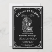 Till Death Do Us Party Skeleton Skull Bachelorette Kaart (Voorkant)
