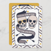 Till Death Do US Party - Zilveren Blauwe Bruiloft Kaart (Voorkant / Achterkant)