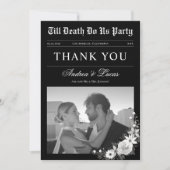 Till Death Do US Party Zwart Gotische Gothic Bruil Bedankkaart (Voorkant)