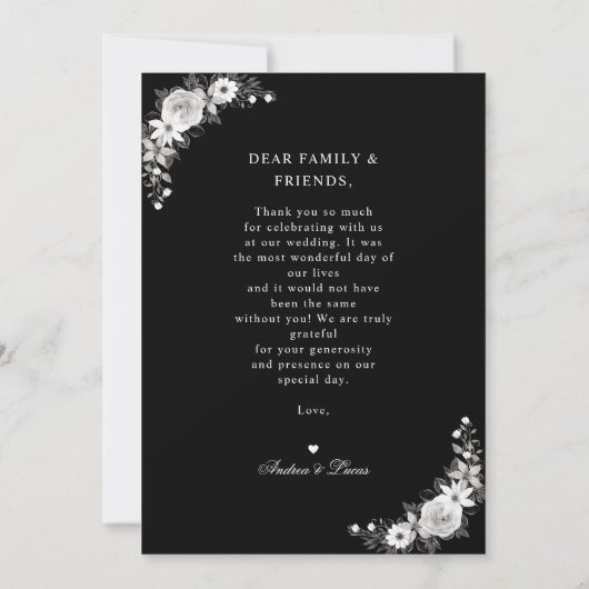 Till Death Do US Party Zwart Gotische Gothic Bruil Bedankkaart (Achterkant)