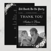Till Death Do US Party Zwart Gotische Gothic Bruil Bedankkaart (Voorkant / Achterkant)