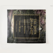 Till Death Gothic Floral Garden Wedding Backdrop Wandkleed (Voorkant (horizontaal))