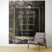 Till Death Gothic Floral Garden Wedding Backdrop Wandkleed (In situ)