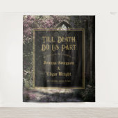 Till Death Gothic Floral Garden Wedding Backdrop Wandkleed (Voorkant)