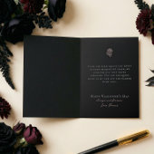 Till Death Gothic Floral Skeleton Hand Valentine Feestdagen Kaart