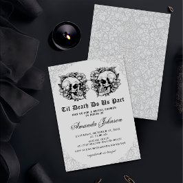 Till Death Gothic Floral Skull-Vrijgezellenfeest Kaart