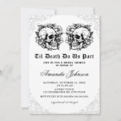 Till Death Gothic Floral Skull-Vrijgezellenfeest Kaart (Voorkant)