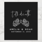 Till Death Gothic Halloween bruiloft wijn label Etiket (Enkel label)