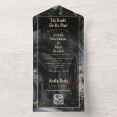 Till Death Gothic Ruins QR Code Wedding All In One Uitnodiging (Binnen)