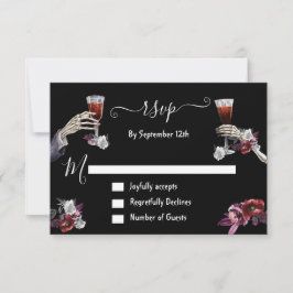 Till Death Gothic Skelet responskaarten RSVP Kaart