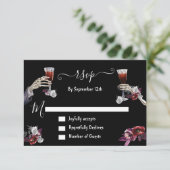 Till Death Gothic Skelet responskaarten RSVP Kaart (Staand voorkant)