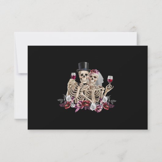 Till Death Gothic Skelet responskaarten RSVP Kaart (Achterkant)