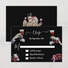 Till Death Gothic Skelet responskaarten RSVP Kaart