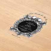 Till Death Gothic Skulls Monogram Boogschuttersbru Acryl Uitnodigingen (Laagn)