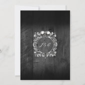 Till Death Gothic Skulls Zwart Hout Wedding Kaart (Achterkant)