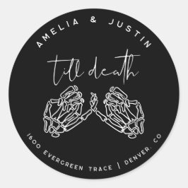 Till Death Gothic Trouwenvelop Adres Sticker