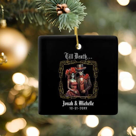 Till Death Gothic Wedding Photo Ornament 