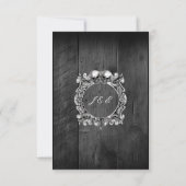 Till Death Gothic Zwart Rustiek Hout Wedding RSVP Kaartje (Achterkant)