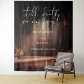 Till Death Gotische bruiloft foto achtergrond Wandkleed (In situ)