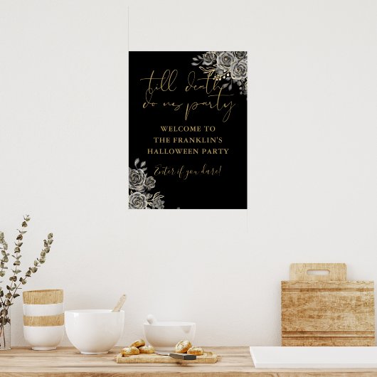 Till Death Halloween Party Welkom Teken Poster (Keuken)