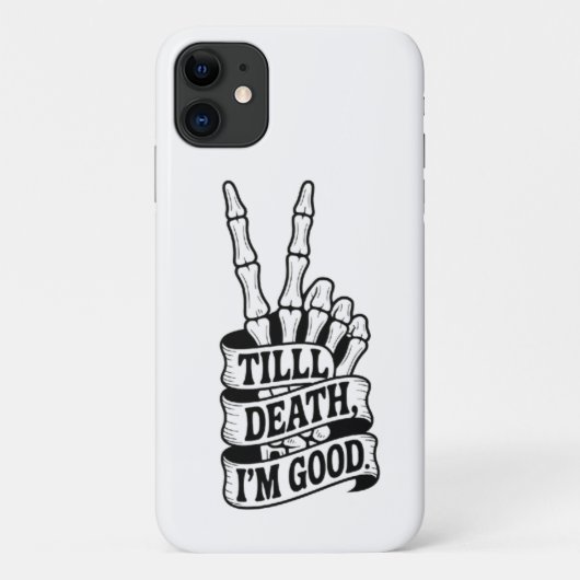 Till Death Peace Hand Skeleton  Case-Mate iPhone Case (Achterkant)