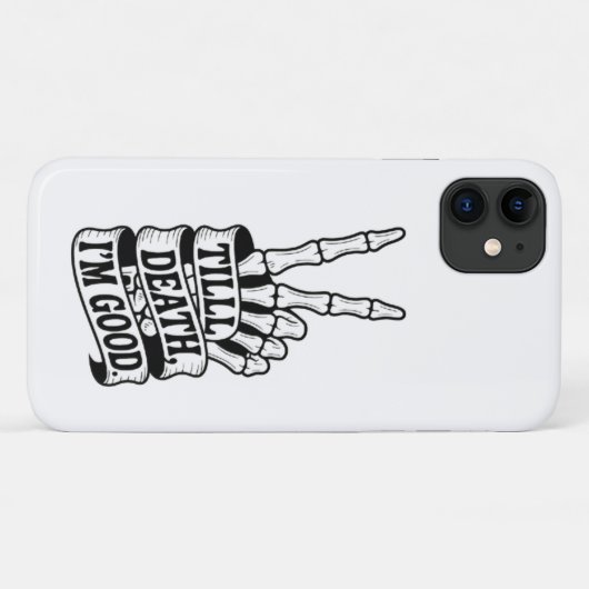 Till Death Peace Hand Skeleton  Case-Mate iPhone Case (Achterkant (horizontaal))