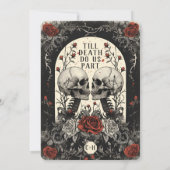 Till Death Rozen Gothic bruiloft uitnodiging (Achterkant)