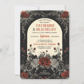 Till Death Rozen Gothic bruiloft uitnodiging (Voorkant)