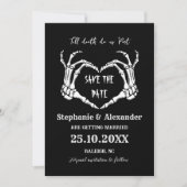 Till Death Save The Date Halloween Gothic Wedding Kaart (Voorkant)
