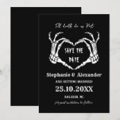 Till Death Save The Date Halloween Gothic Wedding Kaart (Voorkant / Achterkant)