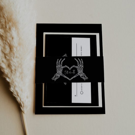 Till Death Skeleton Handen Huwelijksuitnodiging Uitnodigingen Wikkel