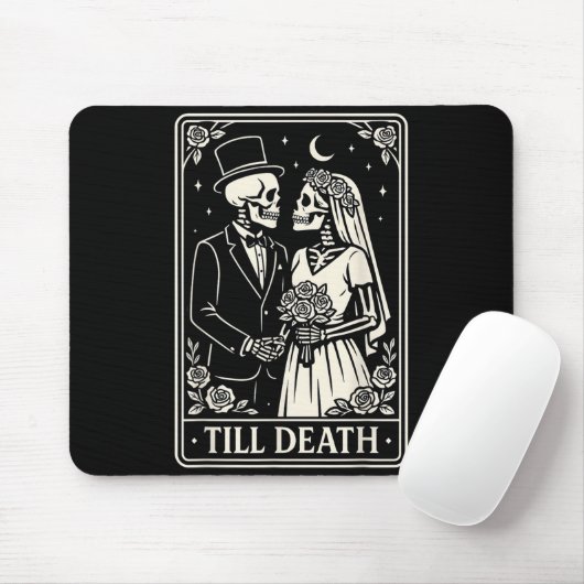 Till Death Skeleton Love Couples Gothic Wedding Br Muismat (Met muis)