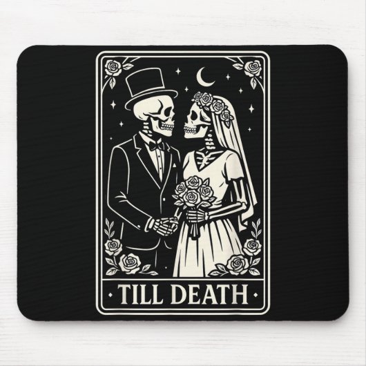 Till Death Skeleton Love Couples Gothic Wedding Br Muismat (Voorkant)