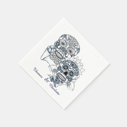 Till Death Us Do Part Sugar Skull Bruidegom Servet (Hoek)