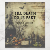 Till Death Victoriaans Gothic Retro Halloween Cust Wijn Etiket (Enkel label)