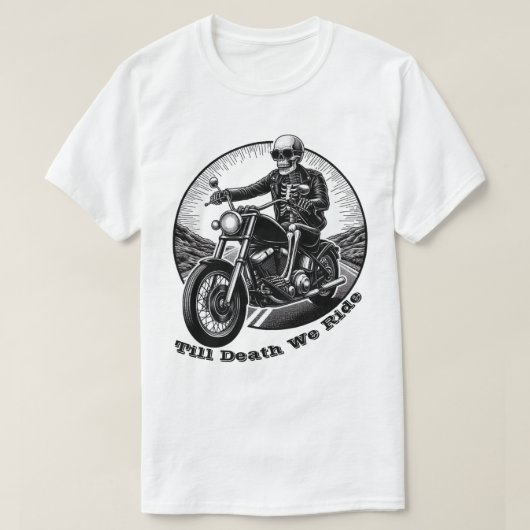 Till Death We Ride - Skeleton Biker Premium T-shir T-shirt (Design voorkant)