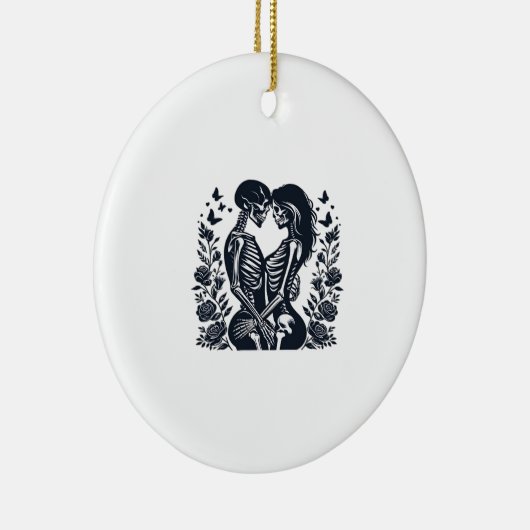 Till Death We – Skeleton Couple Gothic Design Clas Keramisch Ornament (Rechts)