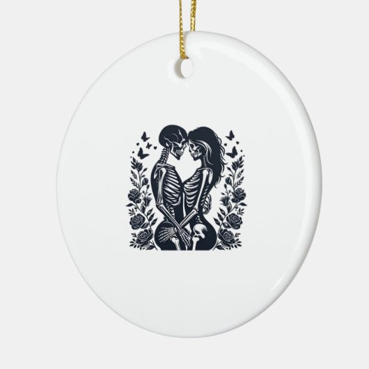 Till Death We – Skeleton Couple Gothic Design Clas Keramisch Ornament (Links)
