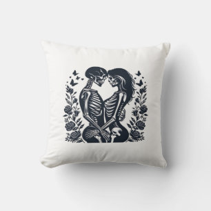 Till Death We – Skeleton Couple Gothic Design Clas Kussen