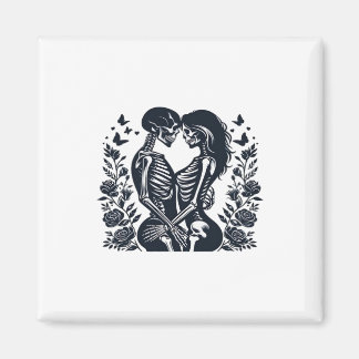 Till Death We – Skeleton Couple Gothic Design Clas Magneet