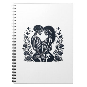 Till Death We – Skeleton Couple Gothic Design Clas Notitieboek
