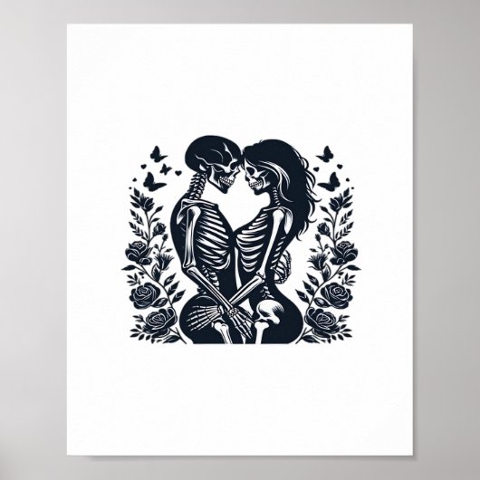 Till Death We – Skeleton Couple Gothic Design Clas Poster (Voorkant)