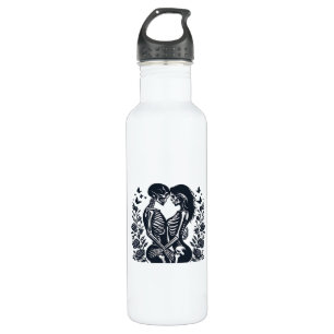 Till Death We – Skeleton Couple Gothic Design Clas Waterfles