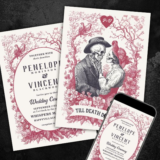 Till Death Wedding Invitation Kaart