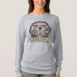 "Till Death's Embrace" Gothic Skeleton met lange m T-shirt