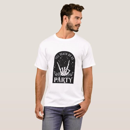 Till Do Death Us Party Bachelorette Halloween Bach T-shirt (Voorkant volledig)