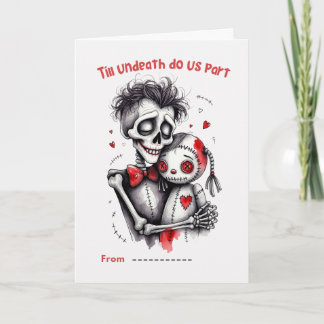 Till Undeath Do Us Part Skeleton Couple Valentine Kaart