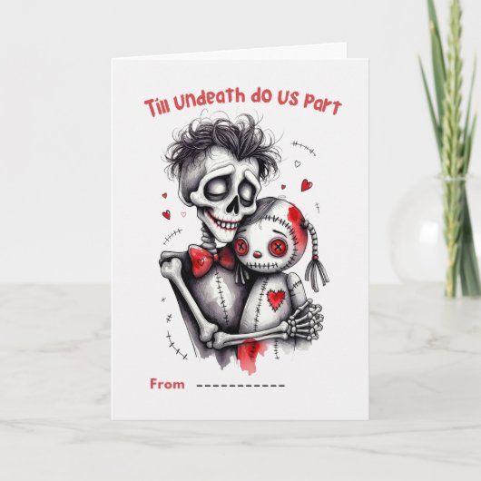 Till Undeath Do Us Part Skeleton Couple Valentine  Kaart (Voorkant)