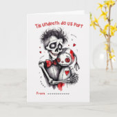 Till Undeath Do Us Part Skeleton Couple Valentine  Kaart (Gele Bloem)
